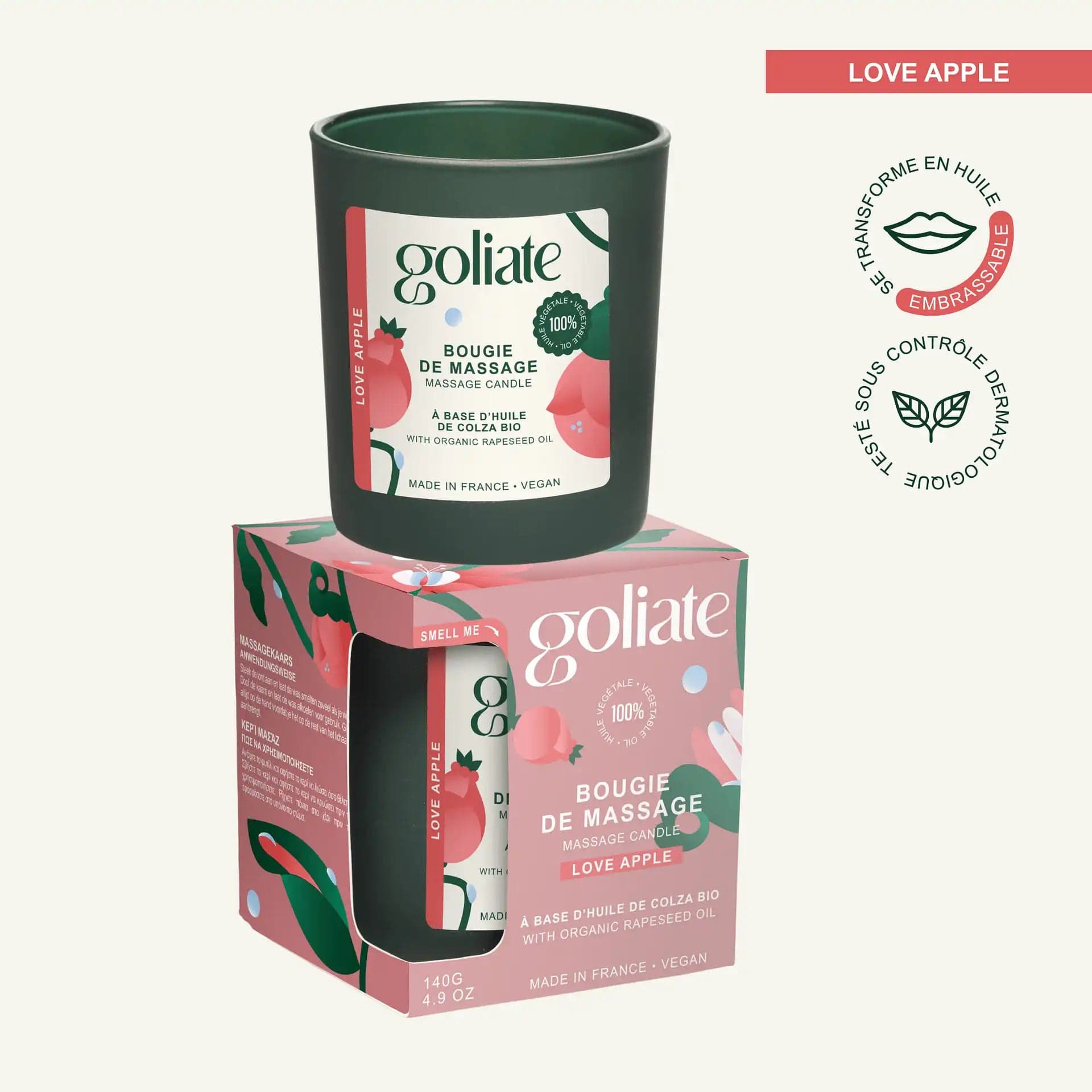 Bougie de massage Goliate à l’huile de colza bio